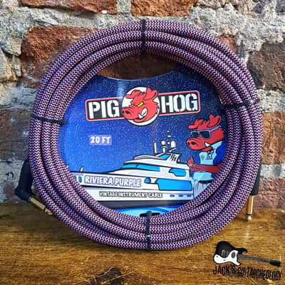 Pig Hog 20ft Right-Angle Instrument Cable - Riviera Purple