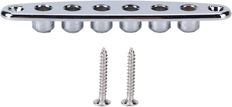 Guitar String Ferrules, 0.4 * 0.2in Hole Guitar Parts String Pass Plate, Zinc Alloy Electric Guitar Bridge for Guitar Enthusiasts, Players or Music Bands image 1