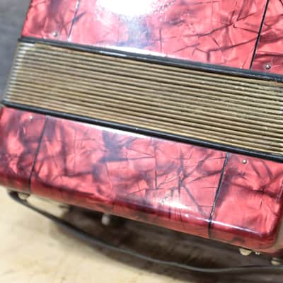 Hohner Erica 2-Row 8-Bass 21-Treble Button C-F Red Diatonic Accordion - Germany image 20