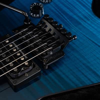 Dean Custom Shop USA ML Flame Top Floyd Firehouse Guitars Exclusive Electric Guitar, Ebony Fingerboard, Trans Blue Black Fade image 9