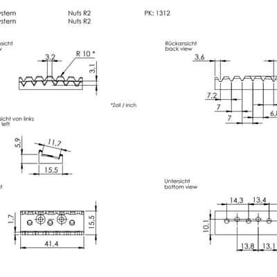 Schaller Germany Floyd Rose Tremolo Kit - Black with 42mm Block, R2 Nut image 13