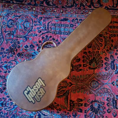 1989-1991 'Fuzzy Blanket' Gibson USA TKL Case for Les Paul Standard Classic Custom Studio, Brown/Pink Shroud image 2