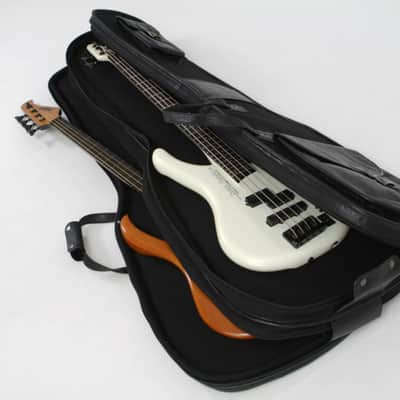 Harvest Fine Leather Black Buffalo & Canvas Gig Bag for Two Electric Bass Guitars image 21