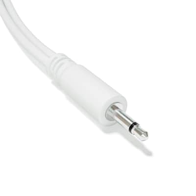 ExcelValley [White | 20 cm - 7.87"] 5-Pack - Hopscotch Mono Splitter Y Patch Cables TS 3.5mm 1/8" Eurorack Synth image 3