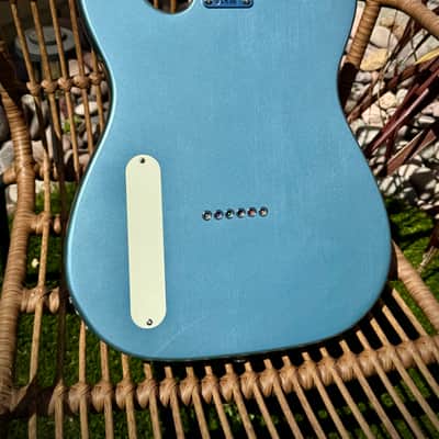 Squier FSR Thinline Cabronita, Ice Blue Metallic w/Matching Headstock & Upgrades, Paranormal Fender Telecaster image 5