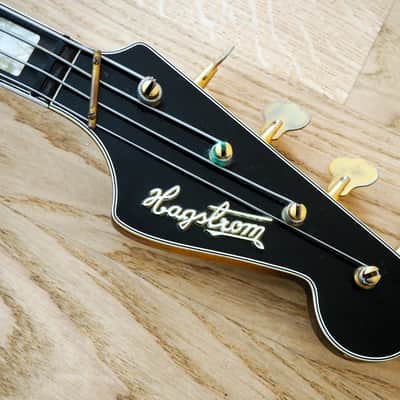 1968 Hagstrom Concord C-2 Deluxe Vintage Hollowbody Bass Guitar Ebony Board & Gold Hardware, Viking image 4