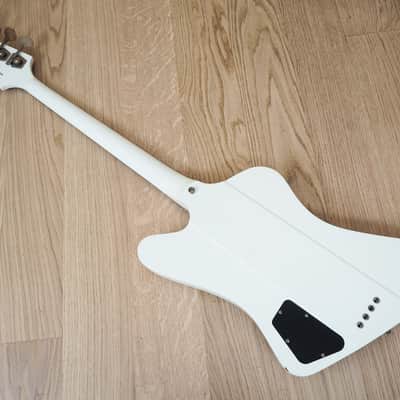 2011 Burny Thunderbird IV Electric Bass Guitar Polaris White w/ Upgrades image 13