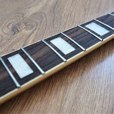 Stratocaster Rosewood and Roasted Flame Maple Guitar Neck 70s Large Headstock  with Pearl Inlays image 4