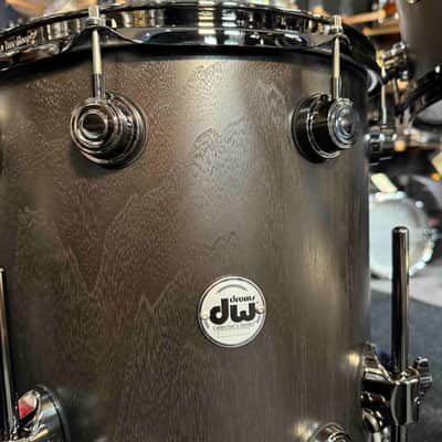 ~WOW!~ DW Collector's Series Pure Walnut 5-Piece 10/12/14/16/22 Drum Kit Set in Ebony Satin Oil with Black Nickel Hardware image 9