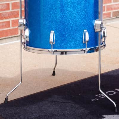 60's Ludwig Keystone Badge Blue Sparkle Kit - 20" 12,13,16" image 5