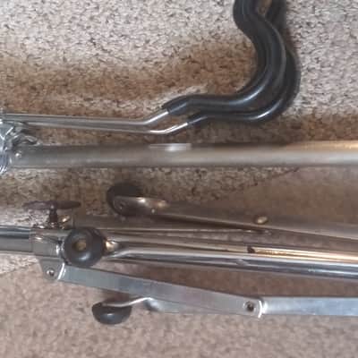 Vintage WFL FLAT BASE ATLAS SNARE STAND 1ST GEN CONCERT Riveted Rubber Feet 50s 60s LUDWIG image 6