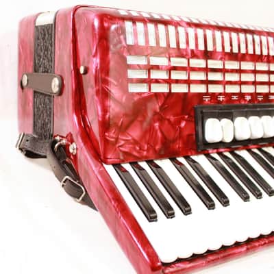 Hohner Student 120 Accordion in Red Pearloid w/ Case image 3