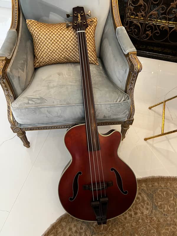 Takamine TB10 Pro Series Archtop Cutaway Acoustic/Electric Bass 2010s - Red Stain image 1