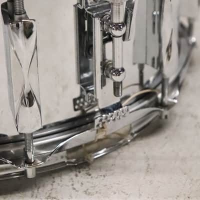 Premier 5.5x14" Ten Lug Chrome Over Steel Snare Drum Vintage 1970's image 3
