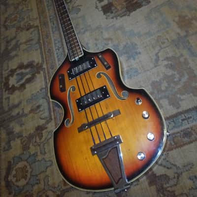 Teisco, Apollo, Hofner Violin Franken-Beatle Bass with Scroll Headstock image 2