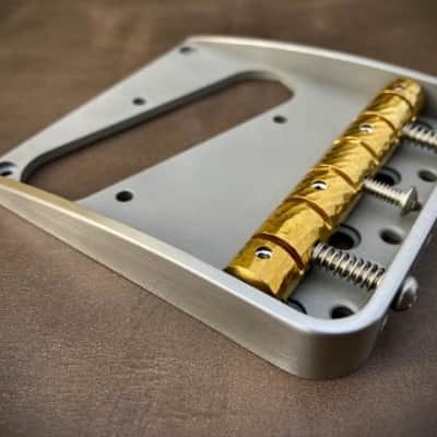 Van Dyke-Harms Telecaster Bridge w/front attachment points and Monolithic Saddle Combo 2023 - Stainless Steel image 3