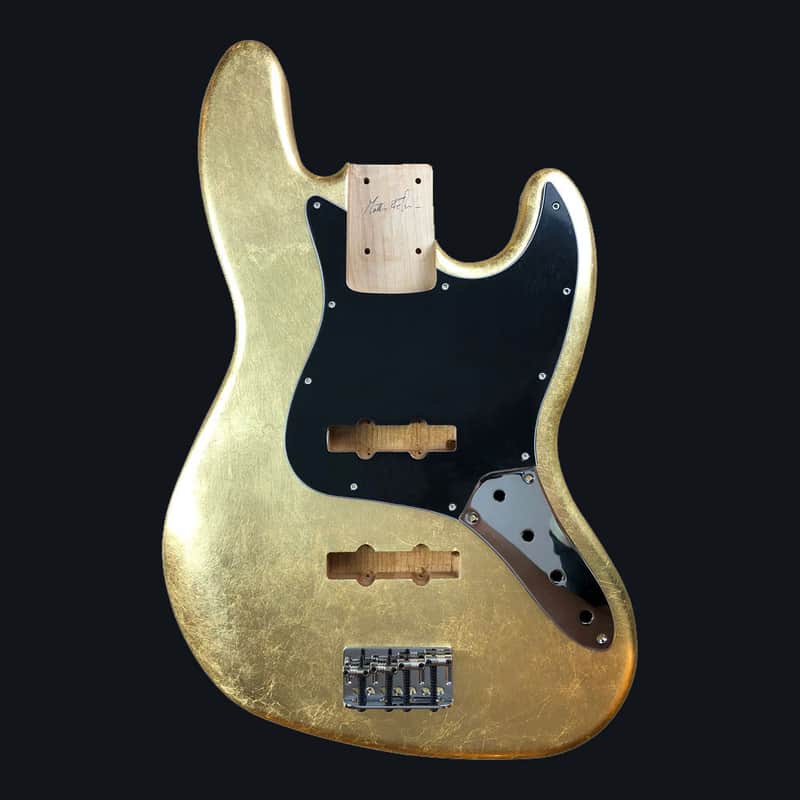 Made to Order - FRANCHIN Uranius bass body Glossy METALLIC LEAF (Gold/Silver/Copper) Basswood Poplar Jazz-Bass Style Made in Italy image 1