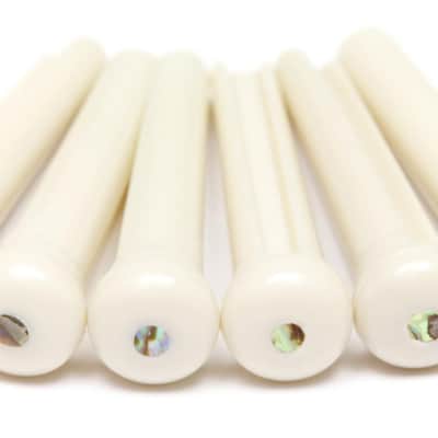 Graph Tech PP-1182-00 TUSQ Traditional Style Bridge Pin Set - White with 2mm Paua Shell Dot Inlay (set of 6) Bundle with Graph Tech PP-2100-01 image 3