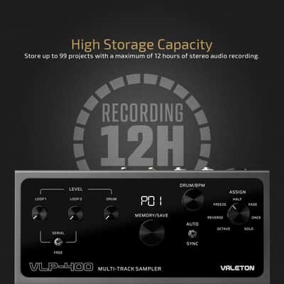 VALETON Guitar Loop Station Looper Pedal with 100-Stereo Drum Machine, 7 Customizable Effects, Assignable Knobs & Footswitches, USB Connectivity for Windows/Mac VLP-400(USA Storage) image 5