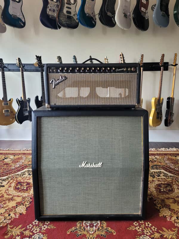 Fender Concert 2-Channel 60-Watt Tube Amp Head (Rivera Era) 1982-1984 + Marshall ORI412A 4x12" Cabinet image 1