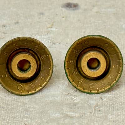 1950's Gibson Guitar Gold Bonnet Knobs Set of 2 Les Paul Burst ES 335 1955-1960 image 6
