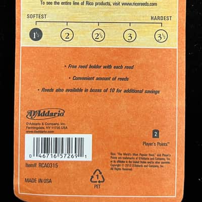 Rico RCA0315 Bb Clarinet Reeds - Strength 1.5 (3-Pack) 2010s - Standard image 3