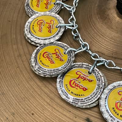 Upcycled Percussion - Bottle Cap Ching Ring - Hi Hat Tambourine - Topo Chico image 3