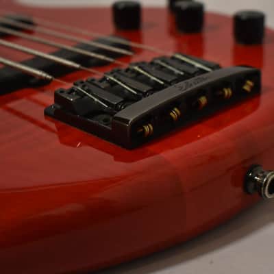 1990 Pedulla MVP-5 Bass Fretless Conversion 5-String Red w/HSC image 12