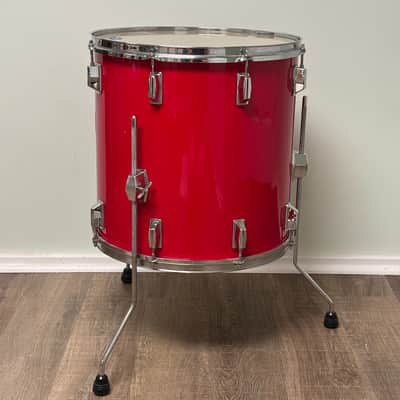 Pearl Export EX 16"x16" Floor Tom Drum with Legs - Late 1980's - Coral Red image 2