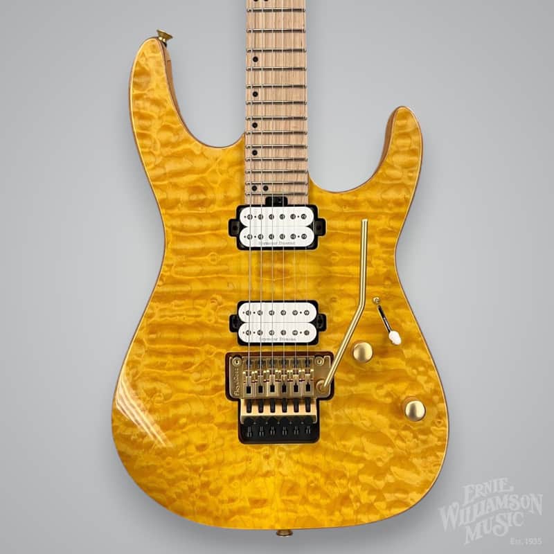 Charvel Pro-Mod DK24 HH FR M Mahogany with Quilt Maple Top 2021 - Dark Amber, 7.5 lbs image 1