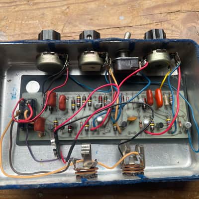Vintage rare 1970s Foxx Tone Machine guitar pedal blue octave fuzz original Not a Reissue! image 5