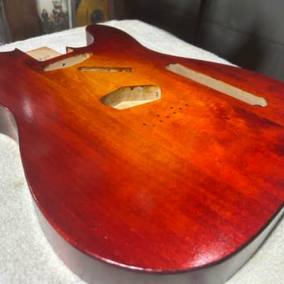 Cherry Burst Basswood T-style guitar body - Made in USA! image 5
