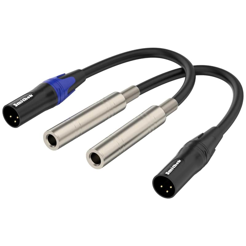 2 Pack 1/4 to XLR Cable,Balanced 1/4" Female to XLR Male Stereo Audio Adapter,XLR Male to TS/TRS Quarter inch Connector Converter Interconnect Cable - 11.8 inches (30 cm) image 1