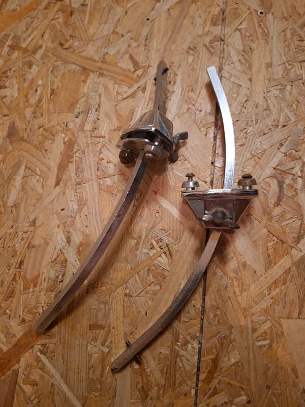 Ludwig Ludwig Small Curved Spurs With Mounts7/16” Bass Kick Drum 1960s - Chrome image 1