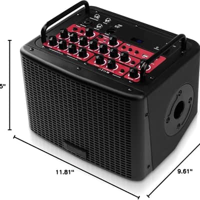40 Watt Acoustic Combo Amplifier Rechargeable Guitar & Vocal Two Channels Guitar Amp with Drum Machine Reverb Chorus Delay Effects and Bluetooth XLR & Aux image 2