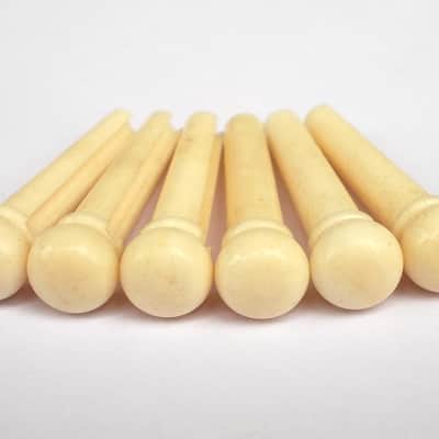 NIB-6 Piece Acoustic Guitar Bridge Pins Real Bone image 2