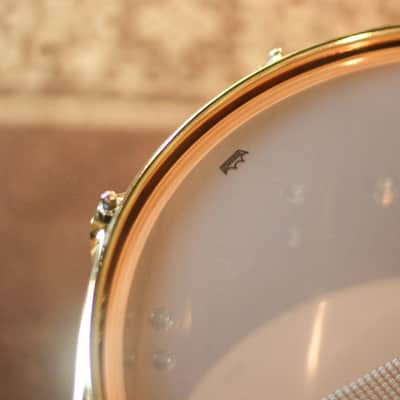 DW 7x14 Collector's Maple Mahogany Natural Lacquer over Candy Stripe Padauk Snare Drum - SO#1410001 image 6