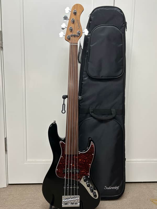 Sadowsky MetroExpress Vintage J/J 5 String Fretless Bass Guitar - Black image 1