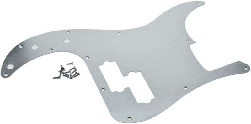Precision Style Bass Left Hand Brushed Aluminum Pickguard -  Silver FREE SHIPPING! image 1