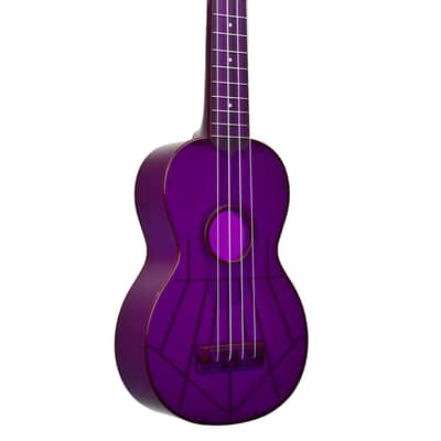 Kala KA-SWF-PL Waterman Soprano Ukulele - Fluorescent Purple Gloss w/ Hard Case image 3