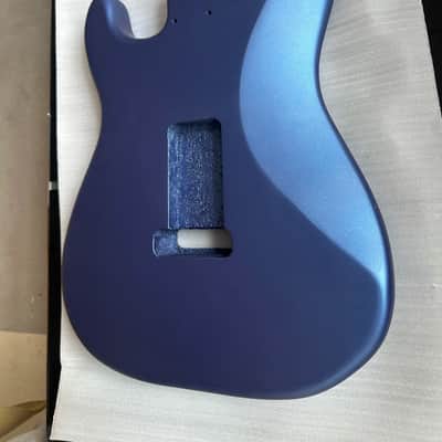 Matte Blue Paulownia Wood Guitar Stratocaster Strat Style Body image 3