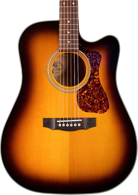 Guild D-140CE Dreadnought Acoustic-Electric Guitar, Solid Spruce Top, Antique Sunburst image 1