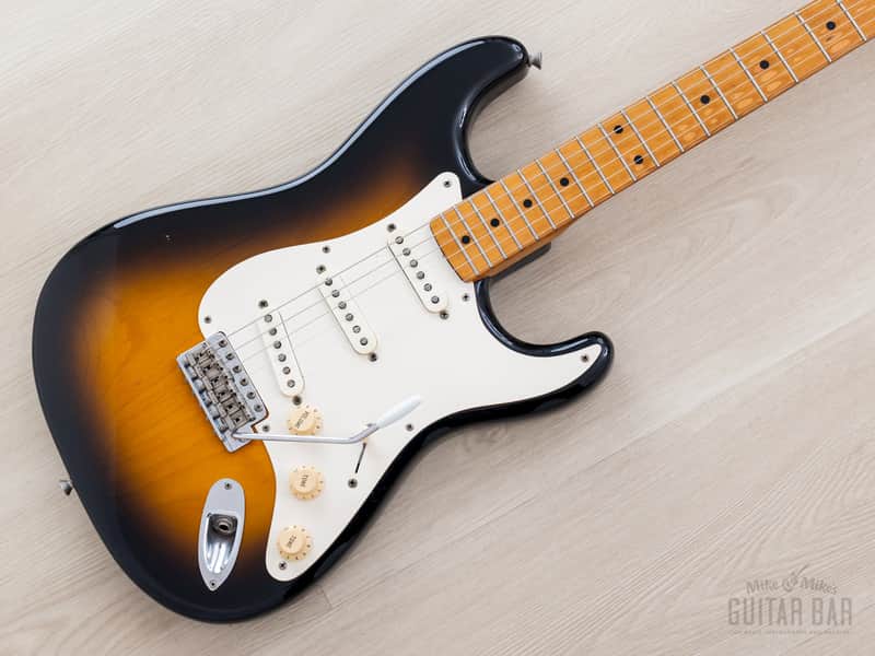 1989 Fender ExTrad Stratocaster ‘57 Vintage Reissue ST57-140 Sunburst Lacquer w/ USA Pickups & Case, Japan MIJ Fujigen image 1
