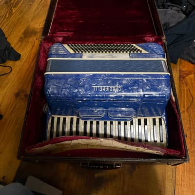 Crucianelli Pancordion Crucianelli blue piano accordion 41 keyboard keys 120 bass keys  1950’s-1970’s image 6
