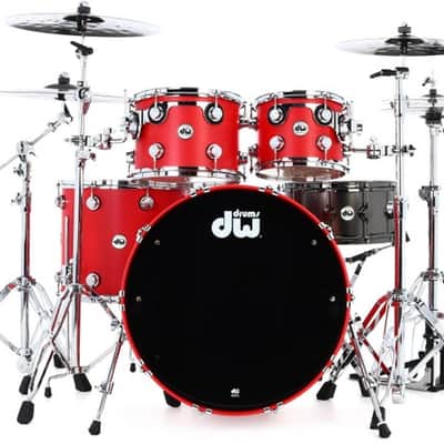 DW Collector's Series 4-piece Shell Pack - Scarlet Red Hard Satin image 2