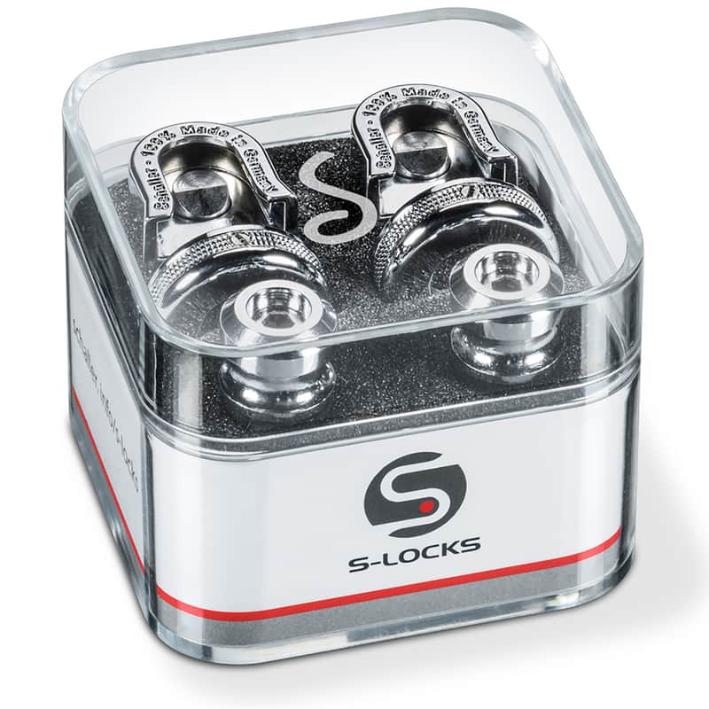 Schaller S-Locks Guitar Strap Lock System, Chrome image 1