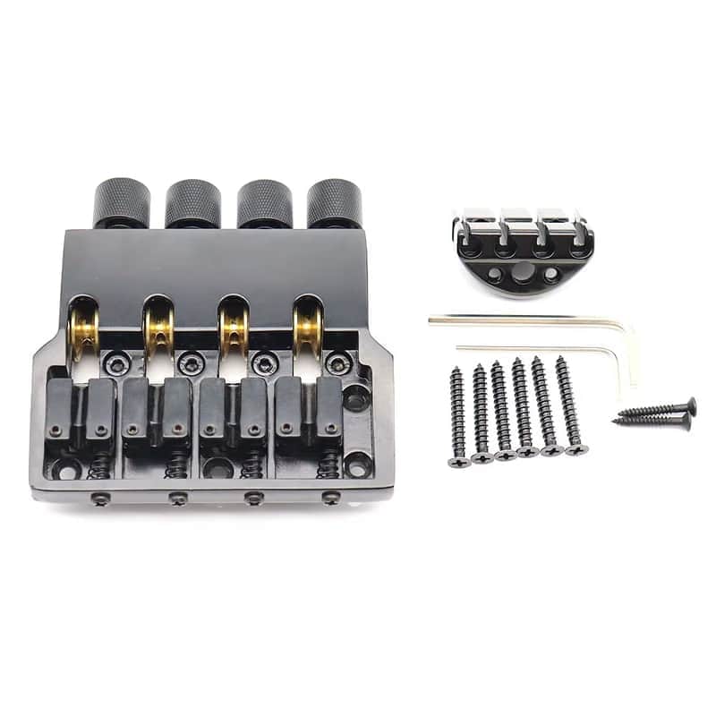 Adjustable Saddles 4 String Headless Bass Bridge Tremolo System in Black image 1