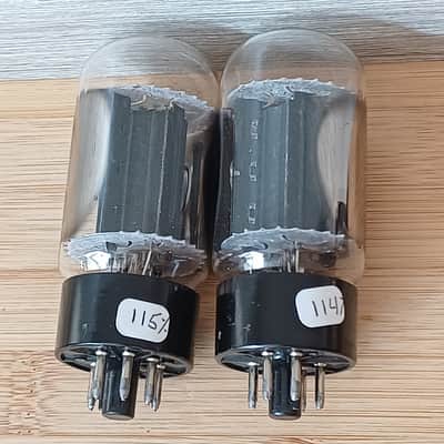 Superb "A"NOS RCA 6L6GC BLACK PLATE matched pair made in USA in 1976 SAME DATE CODE ! Extra strong  Holy grail ! image 2