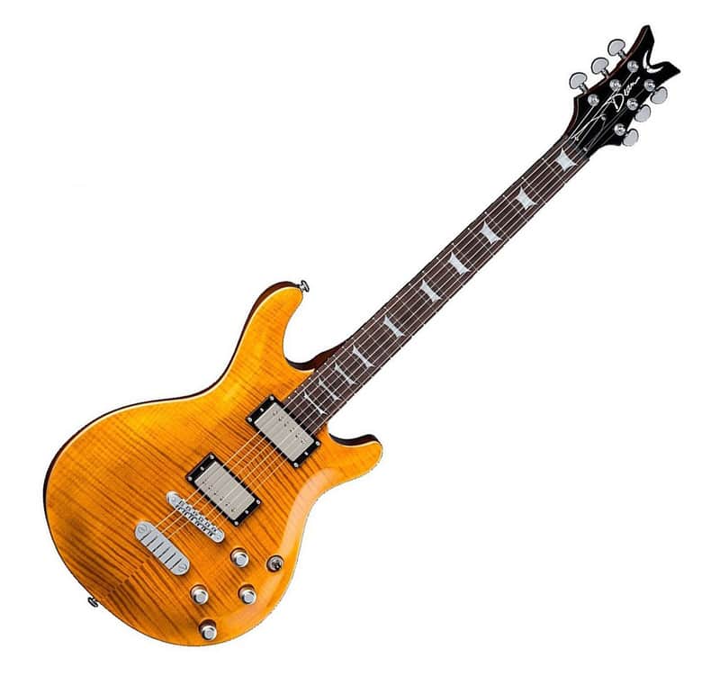 Dean Icon Flame Top Trans Amber arched Top DMT Series Nostalgia Electric Guitar image 1