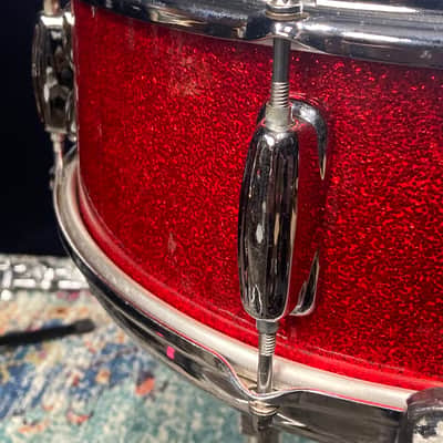 Slingerland - 5.5x14" No. 140 Student Model Snare Drum 1969–1971 - Red Sparkle Pearl image 7